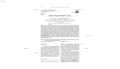 Big data storage technologies: a survey